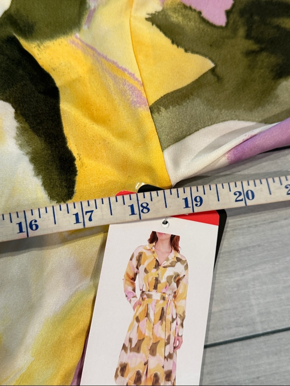 French Connection Sz XS Yellow, Olive & Lilac Abstract Button-Front Dress • NWT! - Picture 11 of 12